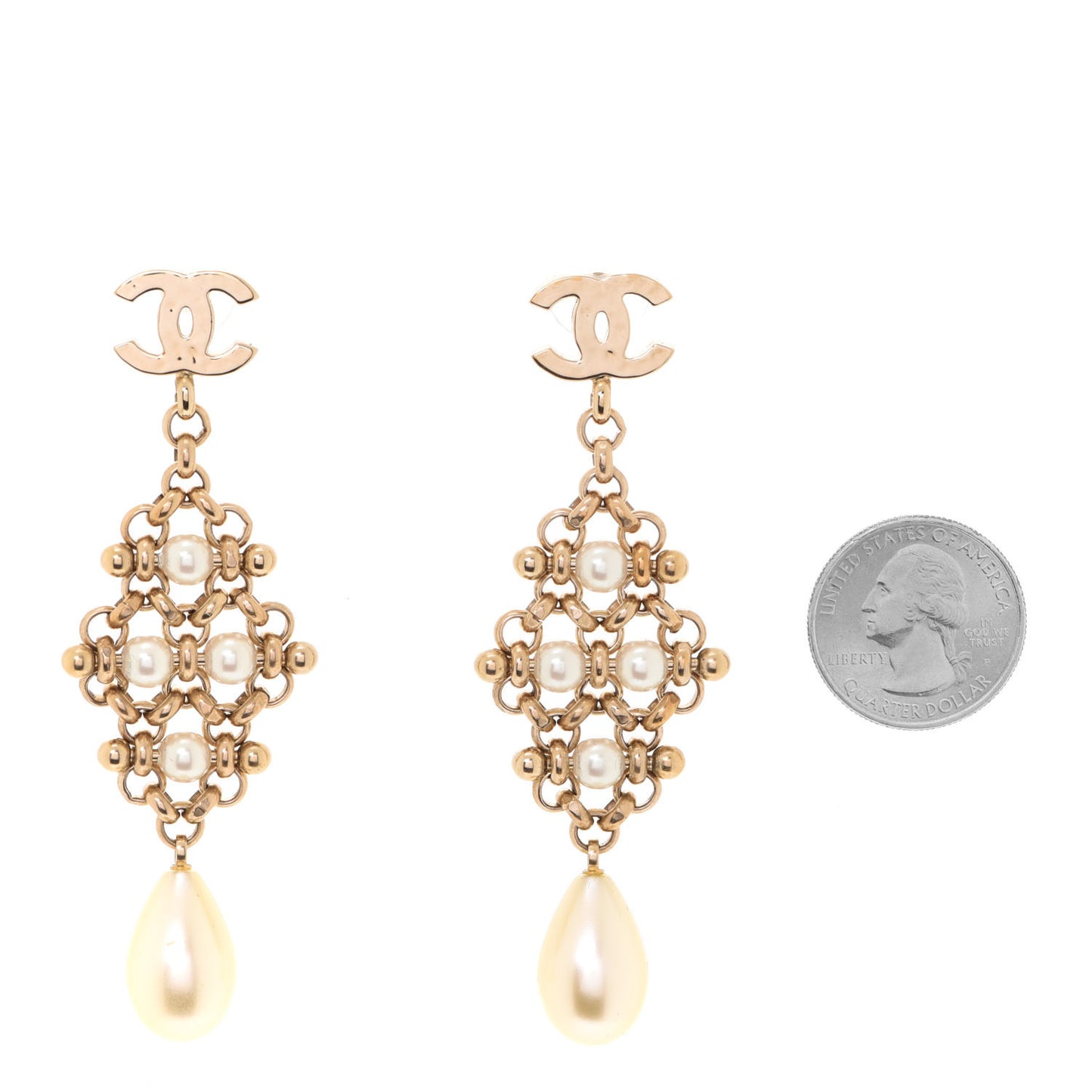 Pearl Monte-Carlo Nights Drop Earrings Gold