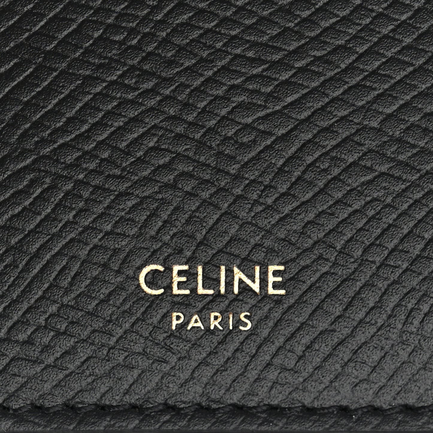 Grained Calfskin Zipped Card Holder Black