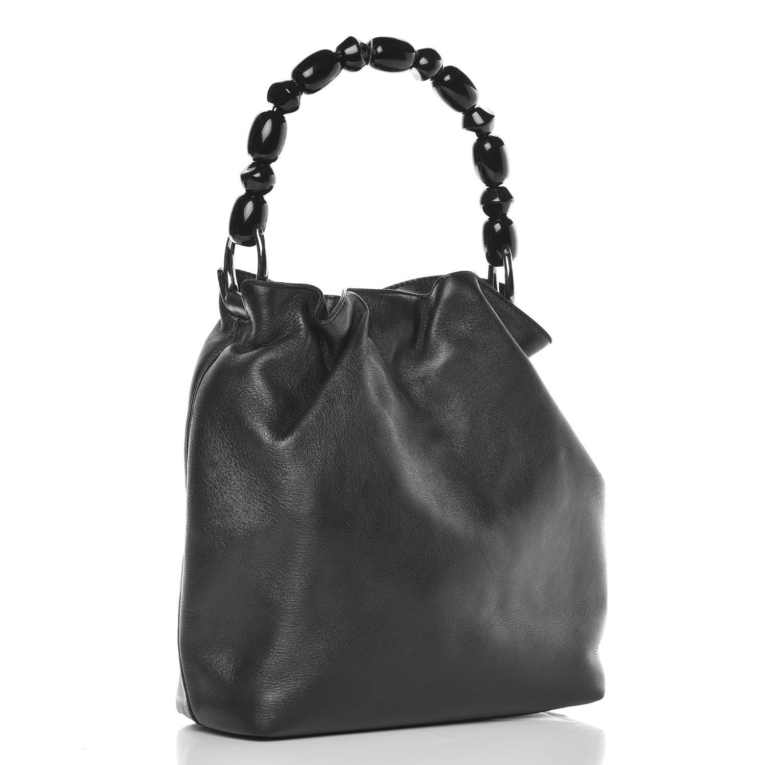 Christian Dior Calfskin Maris Pearl Beaded Mini Tote Black 3 of 10