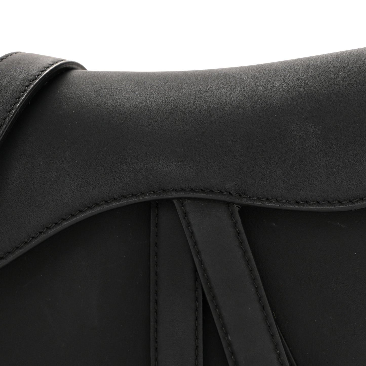 Ultra Matte Calfskin Mini Saddle Bag With Strap Black