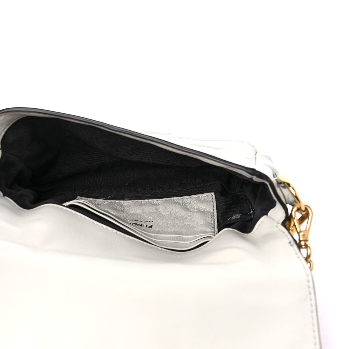 Nappa FF 1974 Embossed Mini Baguette White