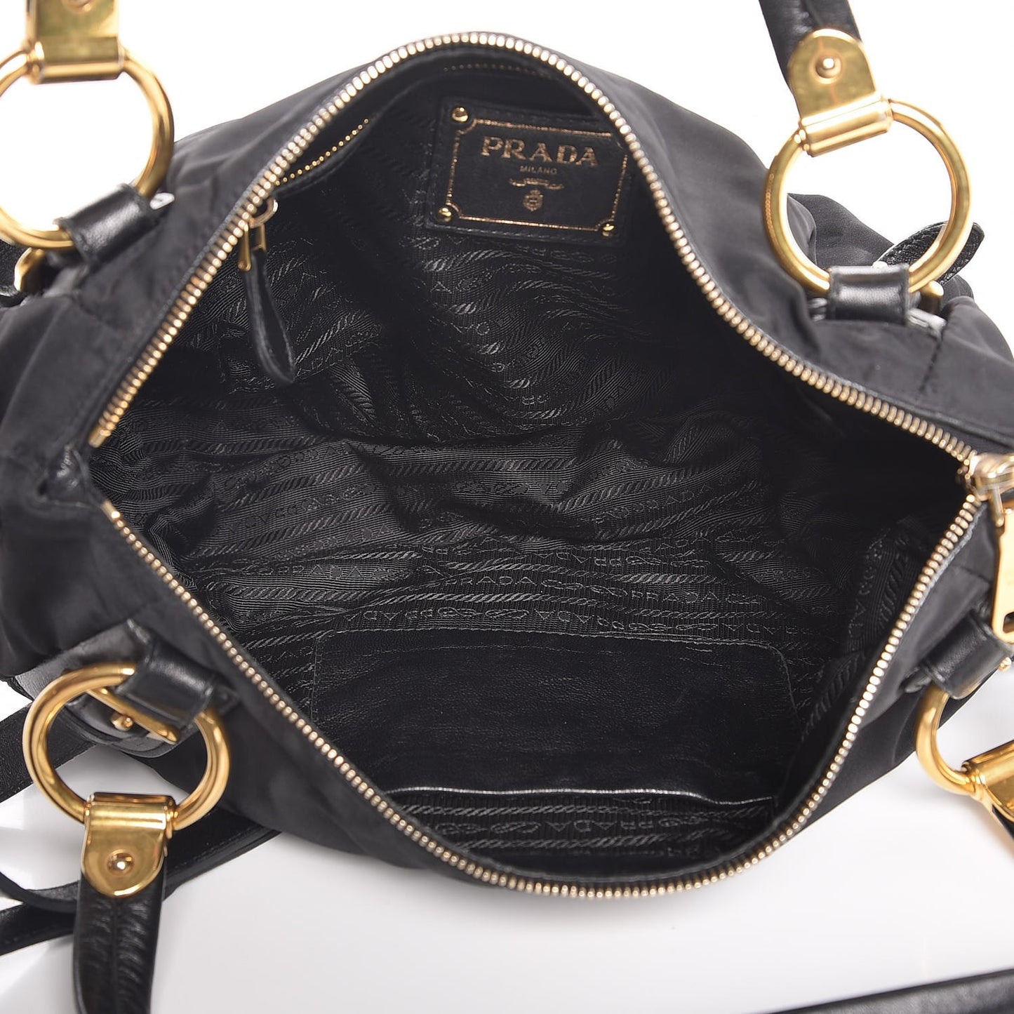 Tessuto Nylon Jacquard Logo Aviator Satchel Black