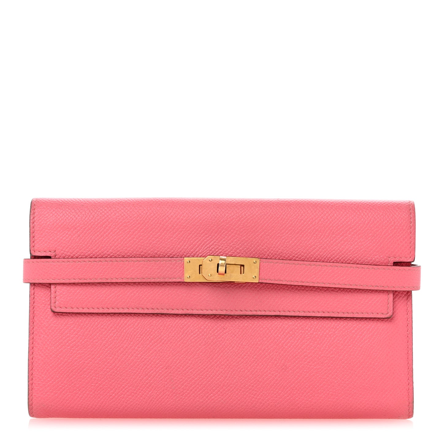 Epsom Kelly Longue Wallet Rose Azalee