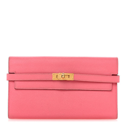 Hermes Epsom Kelly Longue Wallet Rose Azalee 1 of 15