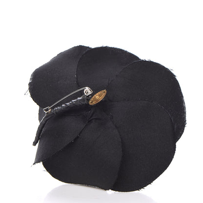 Chanel Metallic Fabric Camellia Brooch Black 3 of 5