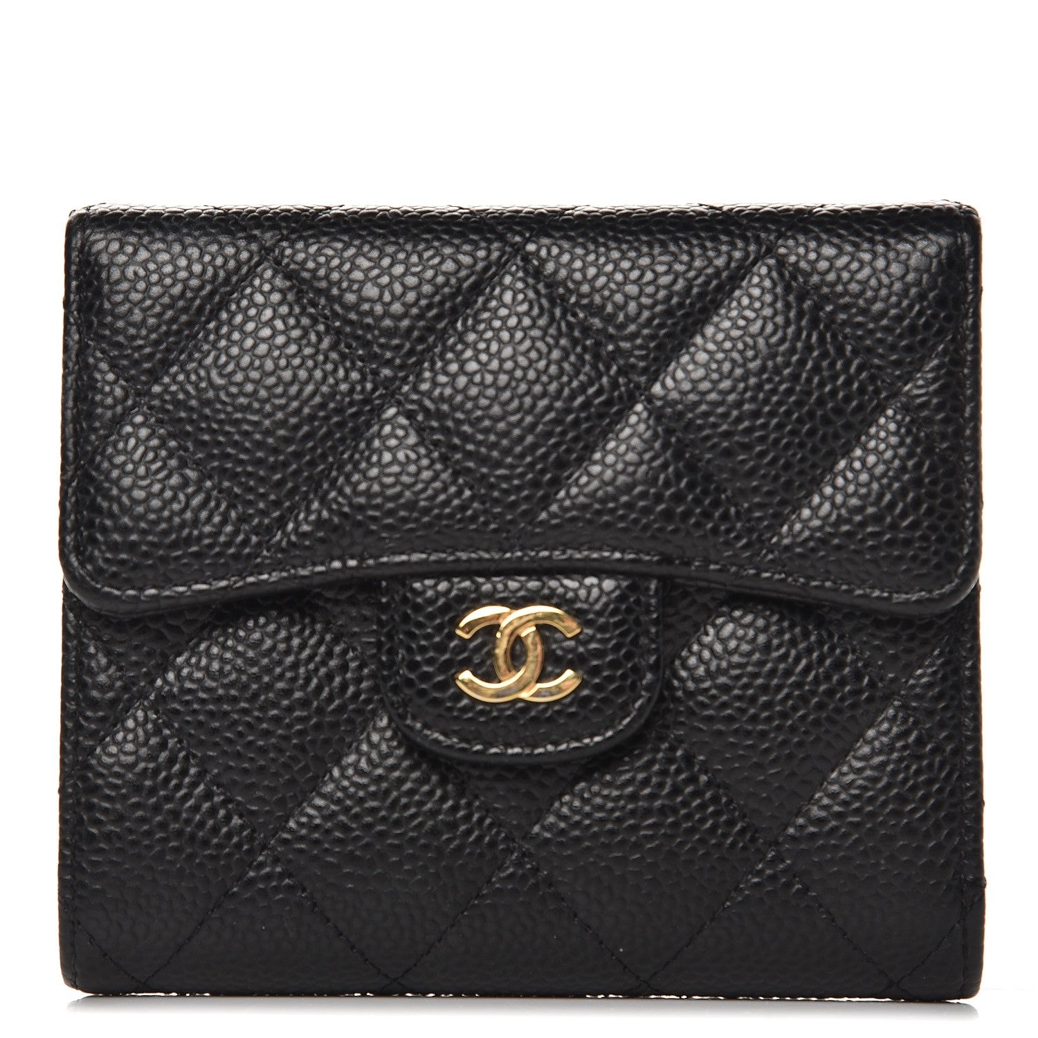 Chanel Caviar Quilted Compact Flap Wallet Black 1 of 9