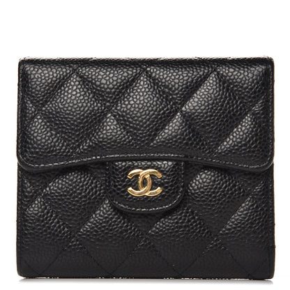 Chanel Caviar Quilted Compact Flap Wallet Black 1 of 9