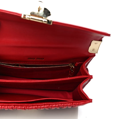 Miu Miu Lambskin Confidential Matelasse Chain Shoulder Bag Fiery Red 6 of 14