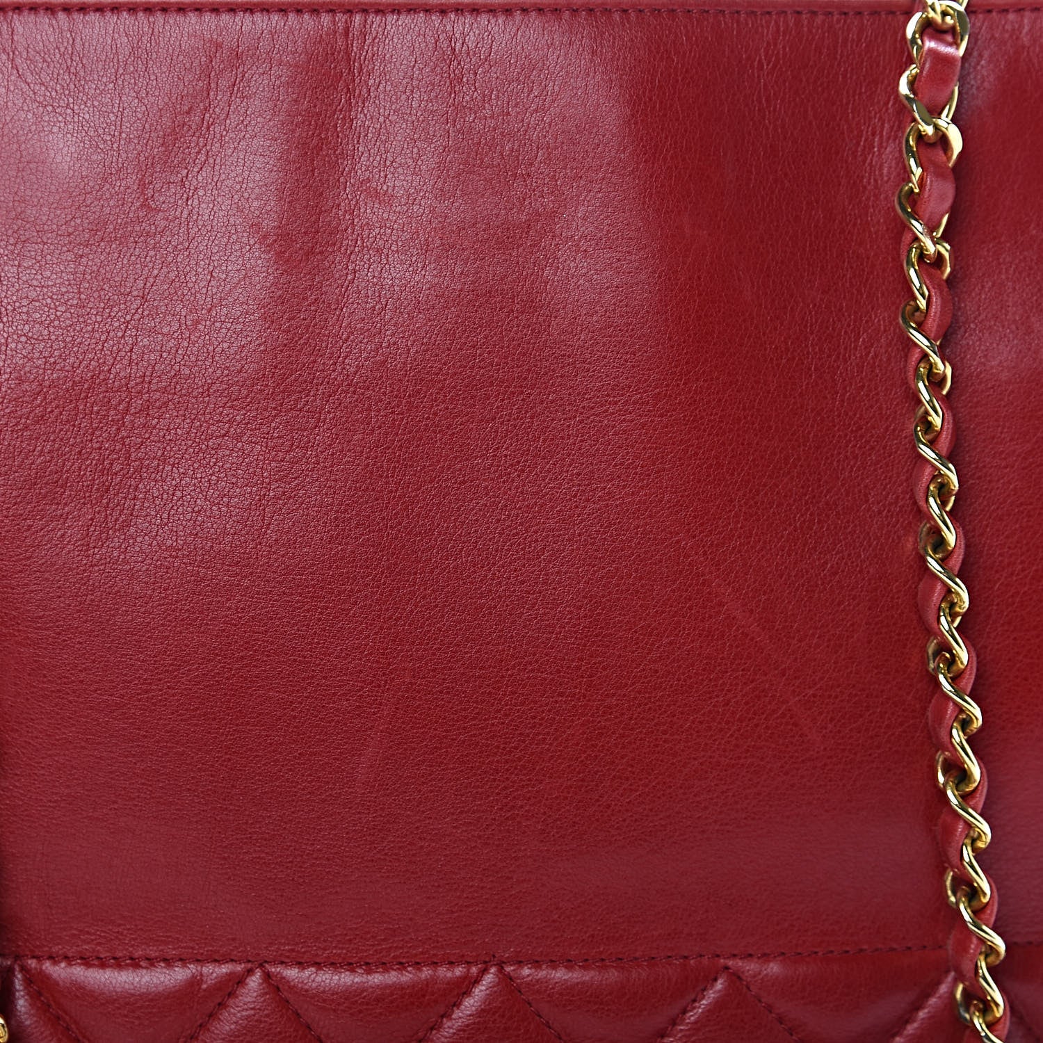 Chanel Lambskin Quilted Tote Red 10 of 13