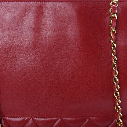 Chanel Lambskin Quilted Tote Red 10 of 13