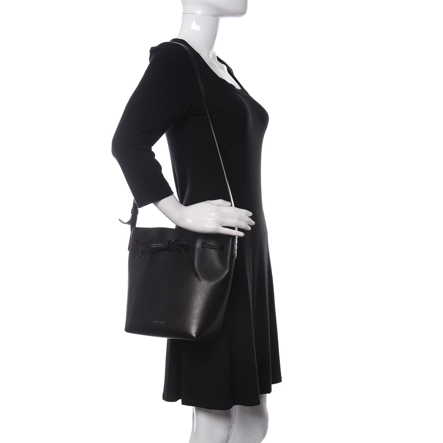 Mansur Gavriel Calfskin Mini Bucket Bag Black Flamma 2 of 10