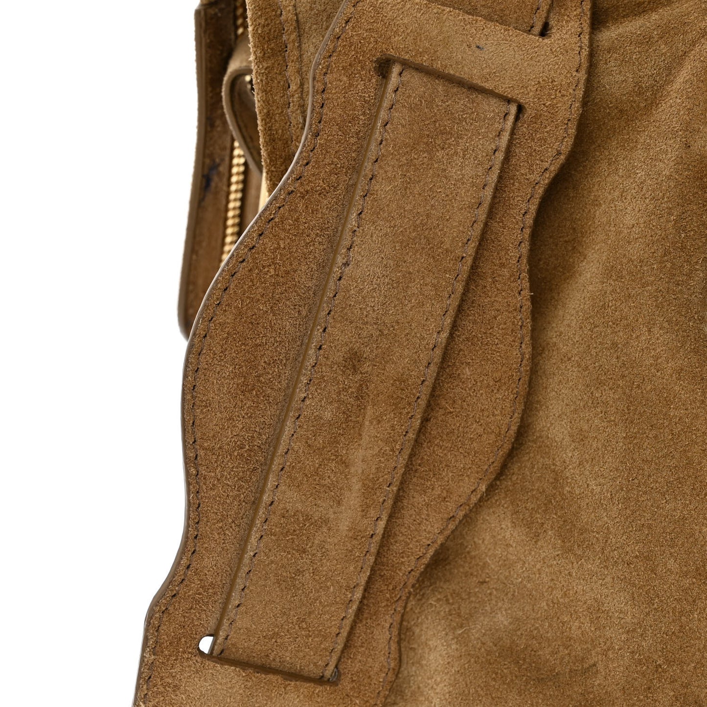 Baby Daim Suede Gold Metallic Edge Hardware City Beige Latte