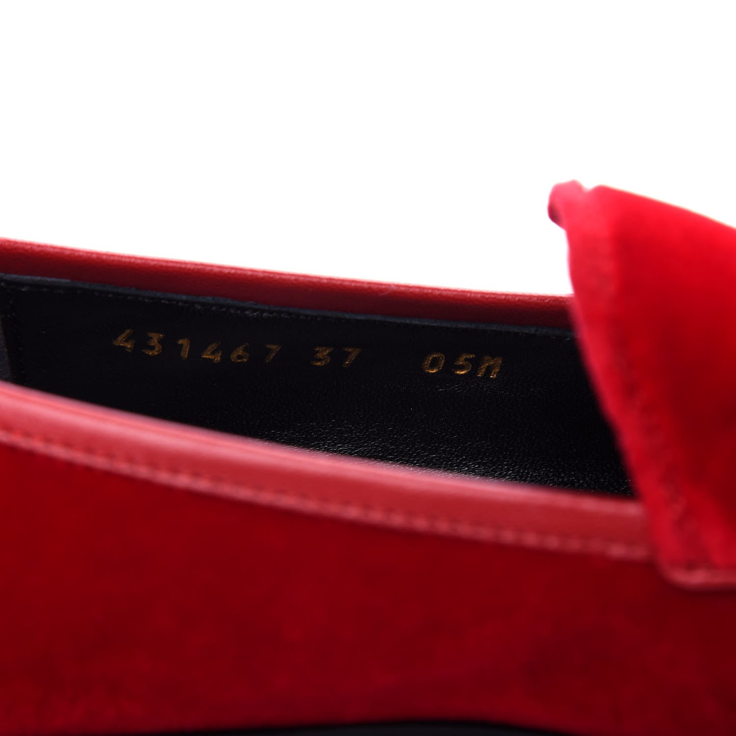 Gucci Velvet Horsebit Womens Jordaan Loafers 37 Hibiscus Red 10 of 12