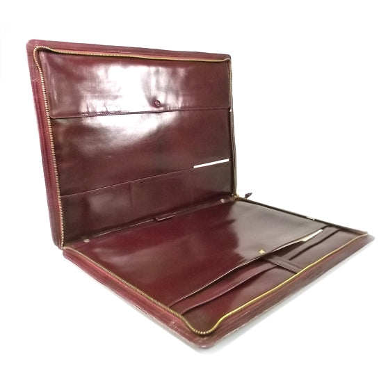 Vintage Leather Portfolio Dark Red