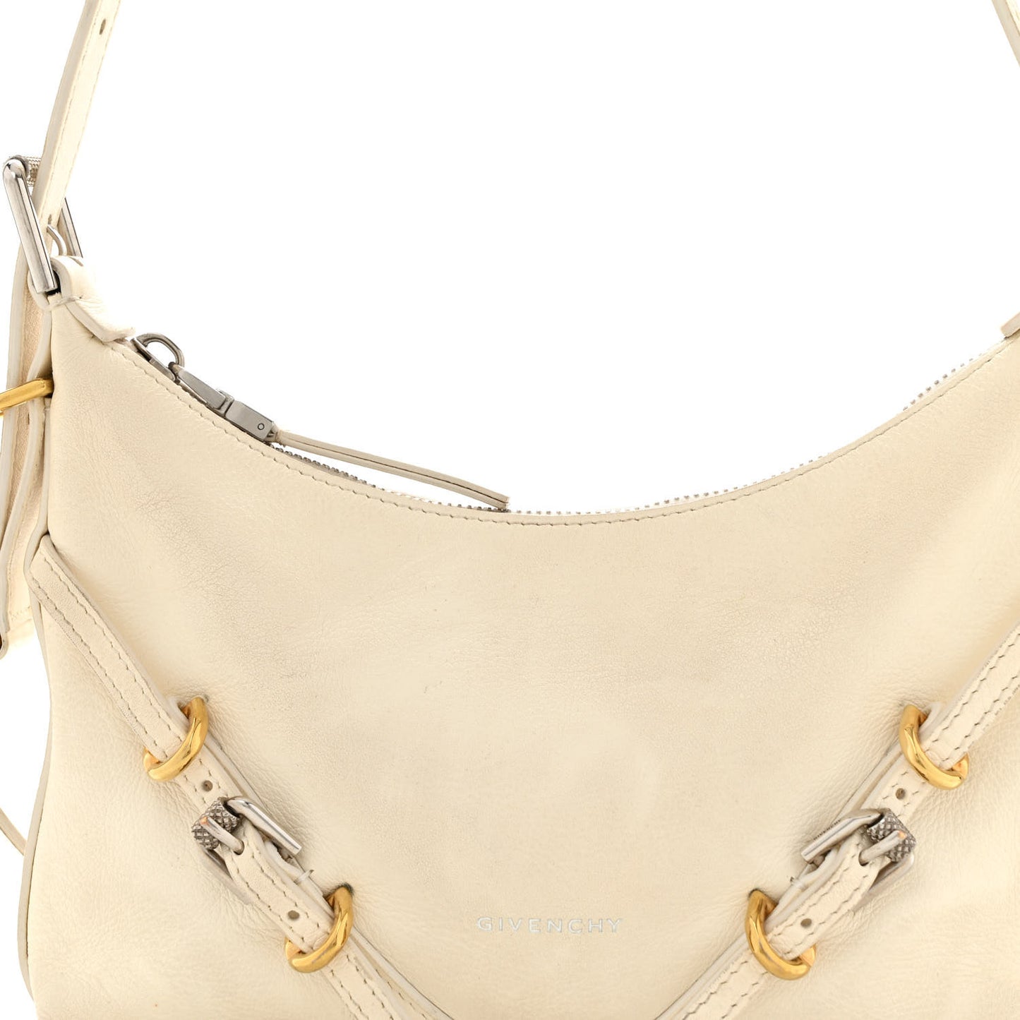 Tumbled Calfskin Mini Voyou Boyfriend Party Bag White