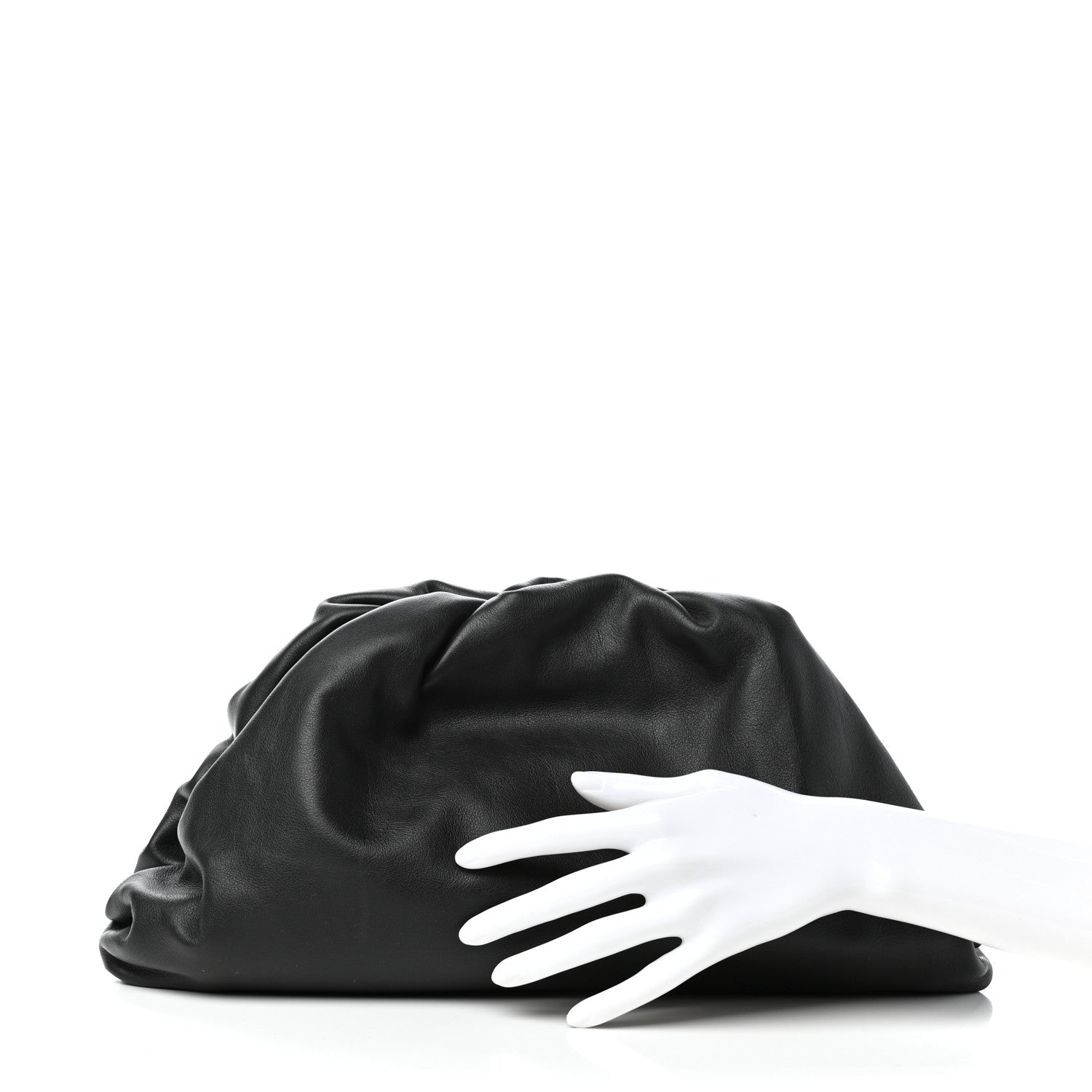 Bottega Veneta Smooth Butter Calf The Pouch Oversized Clutch Black 2 of 9