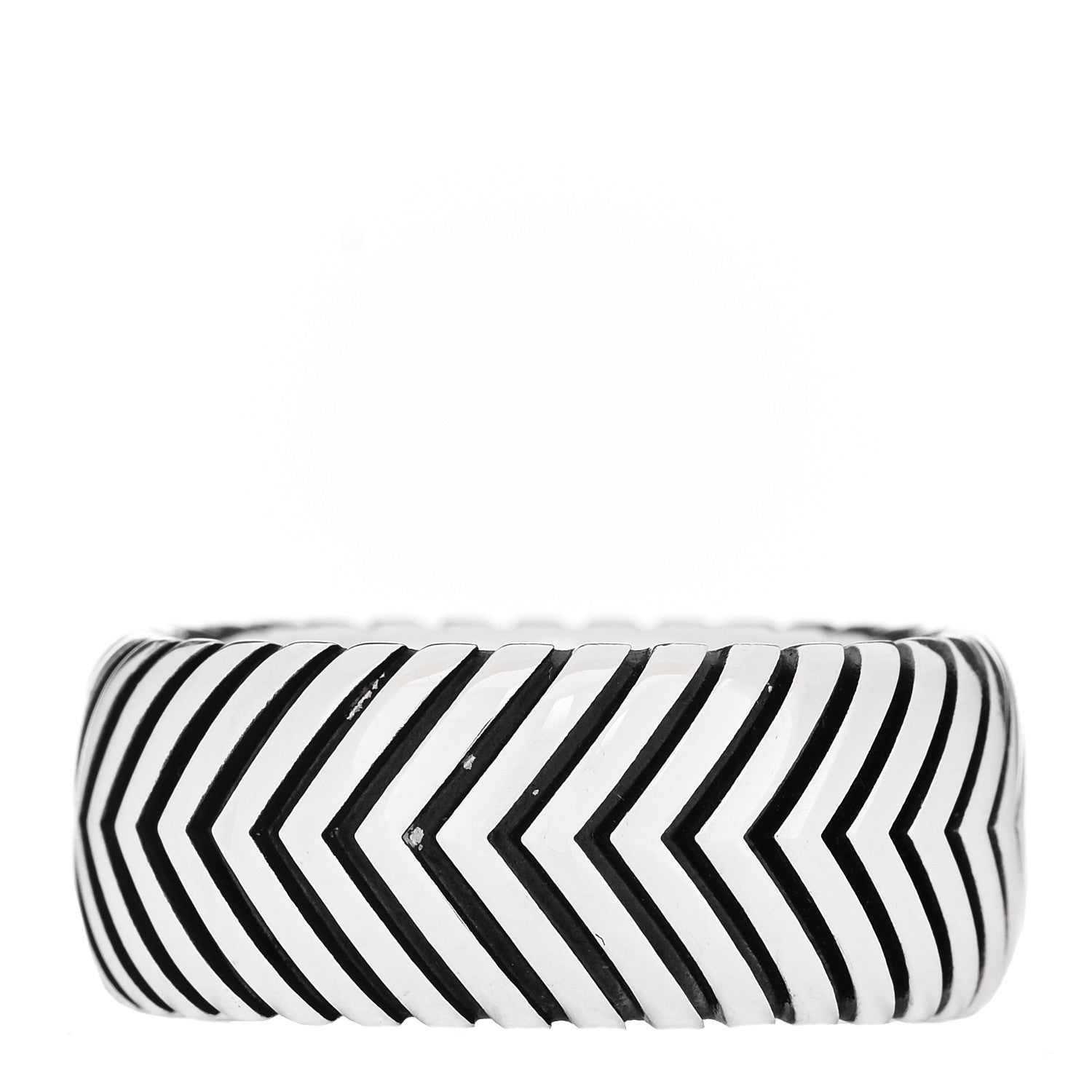 David Yurman Sterling Silver 10mm Chevron Band Ring 61 9.75 3 of 8