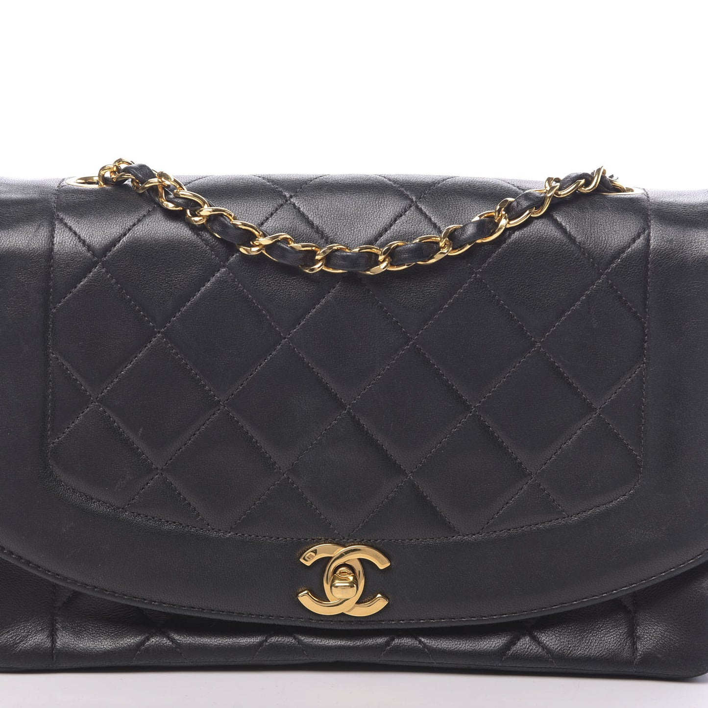 Lambskin Quilted Medium Single Flap Black