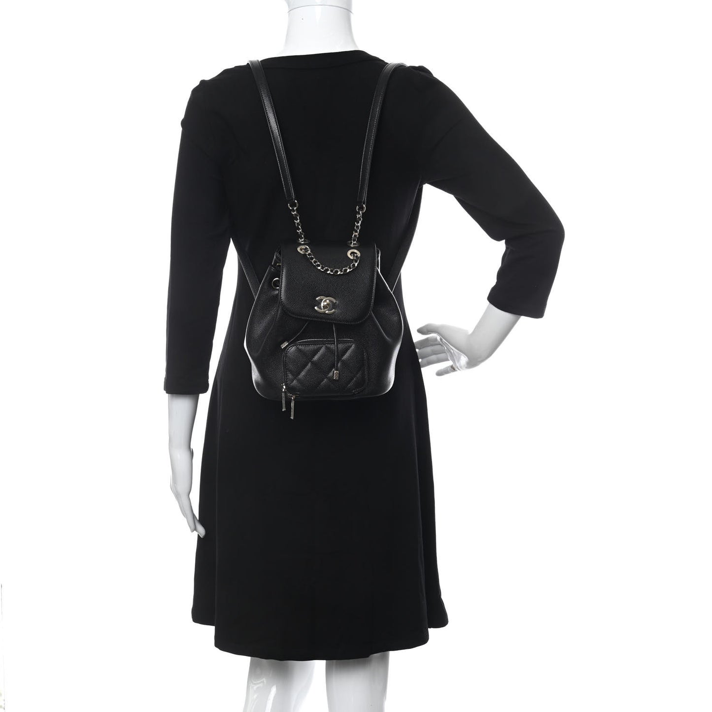 Caviar Quilted Mini Business Affinity Backpack Black