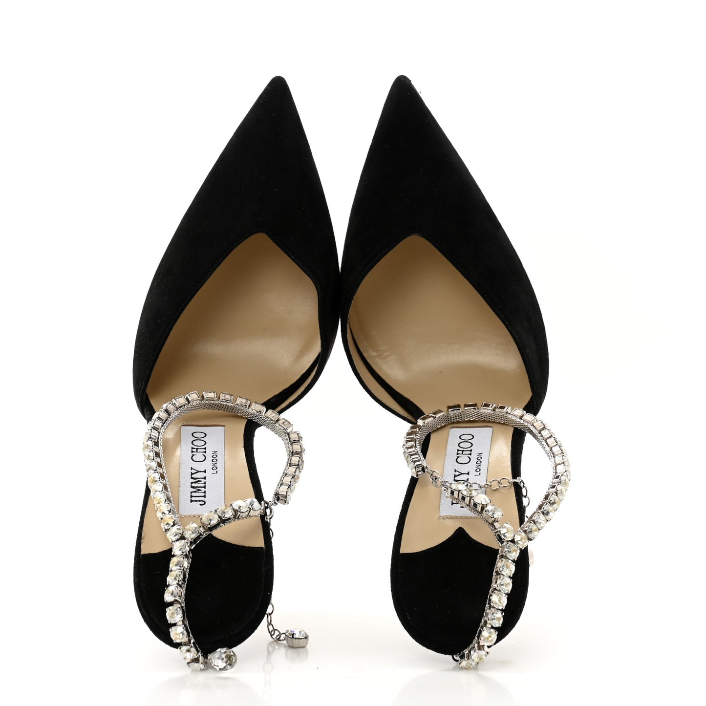 Suede Crystal Saeda 100 Pumps 39.5 Black