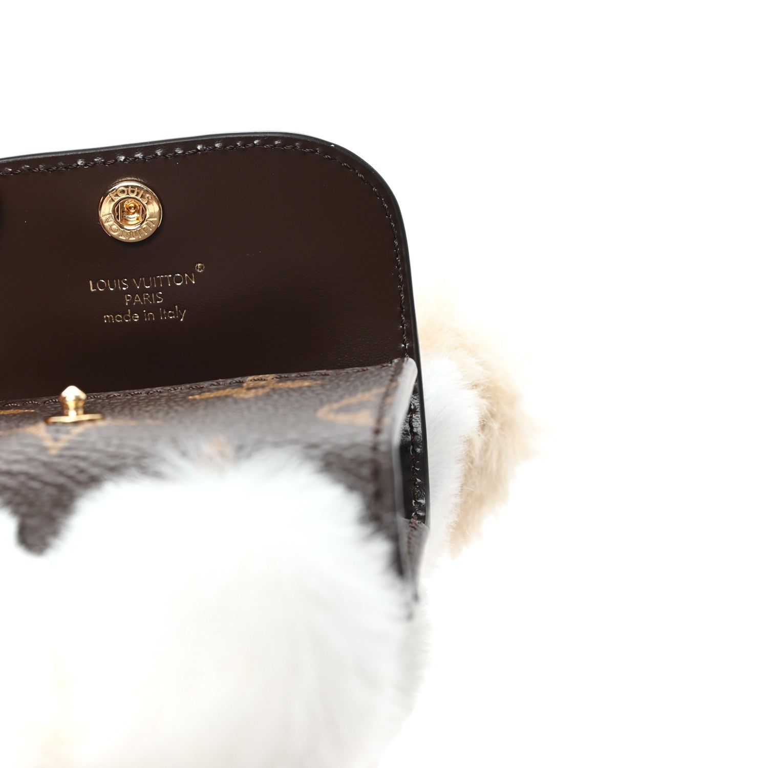 Louis Vuitton Calfskin Mink Fur Vivienne Bag Charm Key Holder