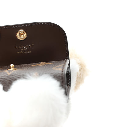 Louis Vuitton Calfskin Mink Fur Vivienne Bag Charm Key Holder White 4 of 4