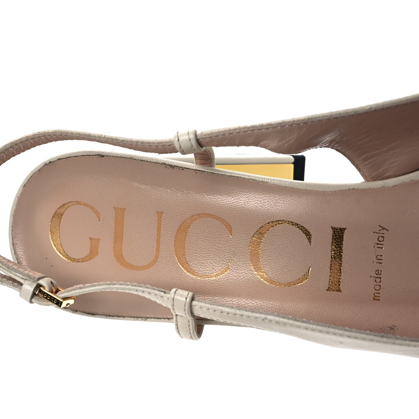 Malaga Kid Horsebit 75mm Slingback Pumps 39.5 Mystic White