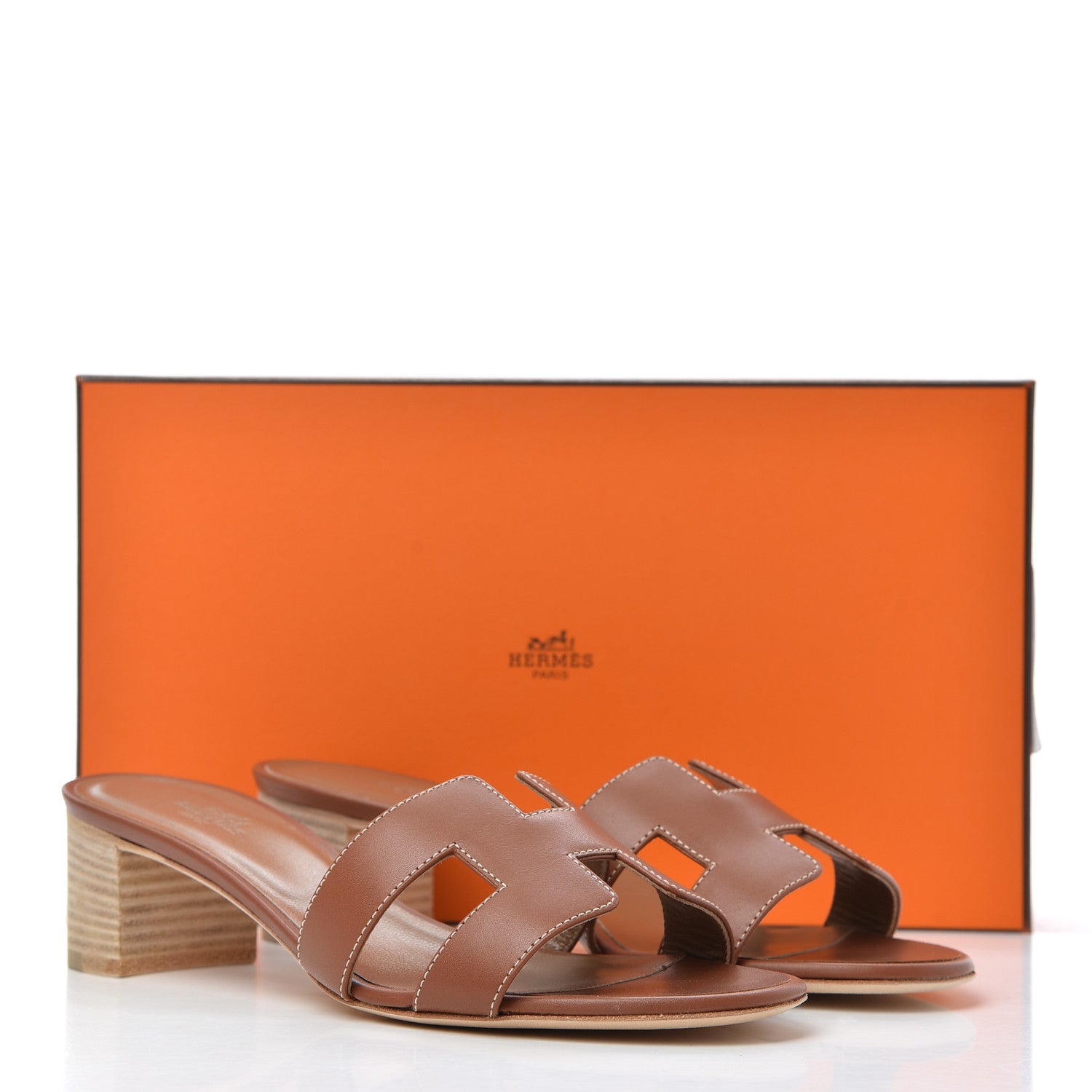 Hermes Calfskin Oasis Sandals 37.5 Gold 14 of 14
