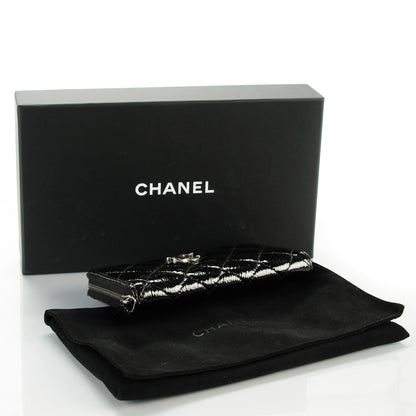 Chanel Patent Goatskin Paris Dallas Zip Around Wallet Black 4 of 8