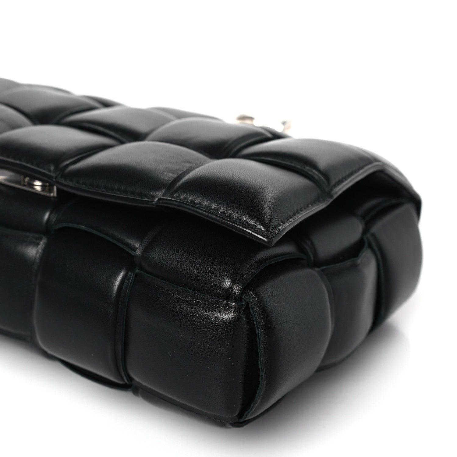 Bottega Veneta Lambskin Maxi Intrecciato Padded Chain Cassette Crossbody Bag Black 8 of 8