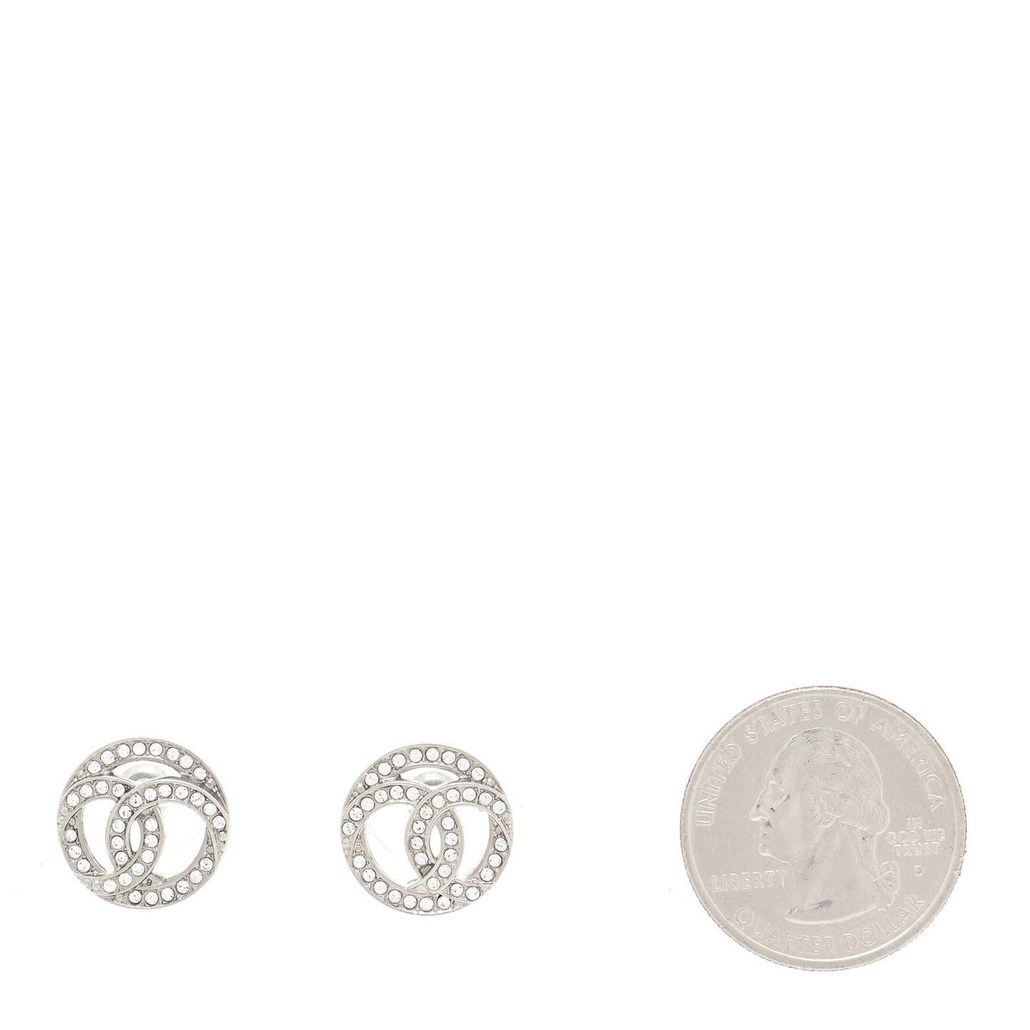 Crystal CC Earrings Silver