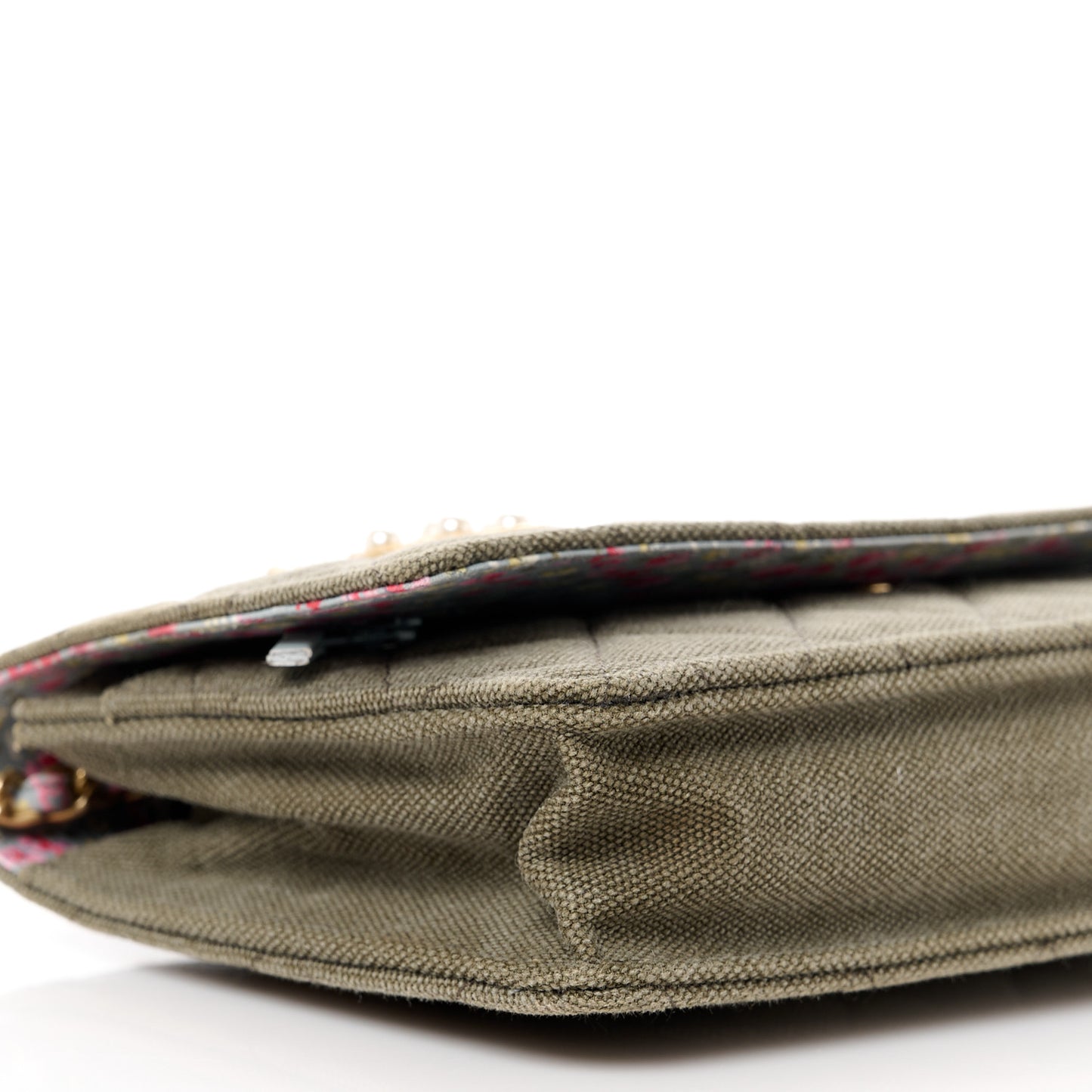 Canvas Quilted Coco Cuba Charms Wallet on Chain WOC Khaki