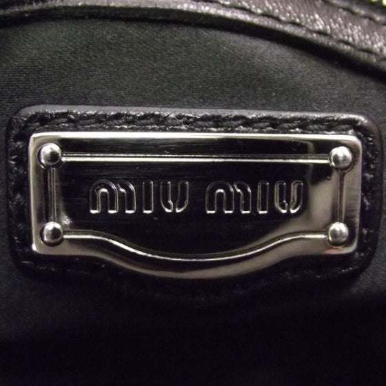 Miu Miu Leather Vitello Lux Pleated Tote Black 8 of 11