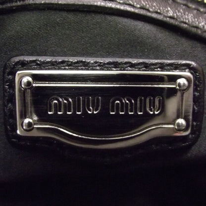 Miu Miu Leather Vitello Lux Pleated Tote Black 8 of 11