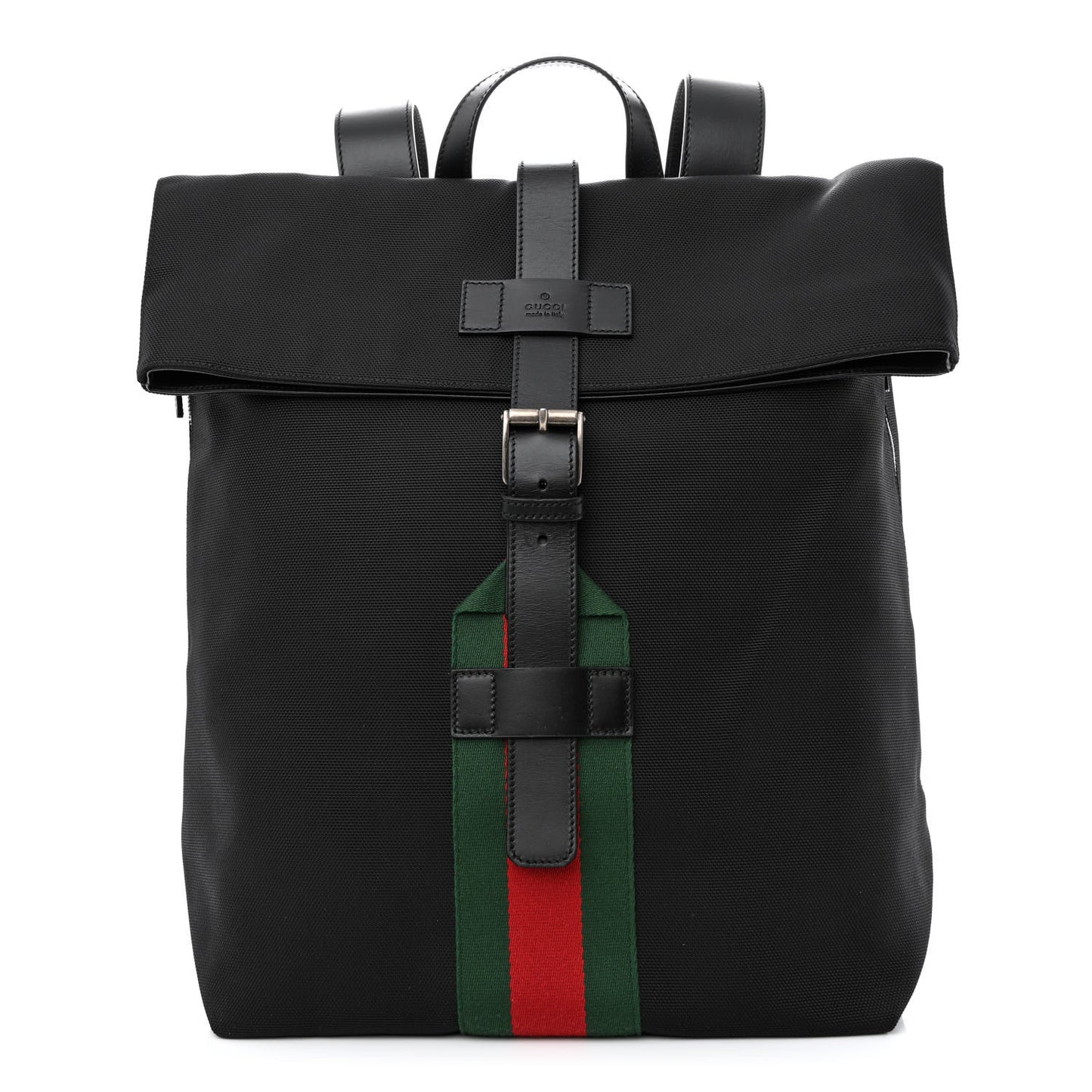 Techno Canvas Web Single Buckle Backpack Black