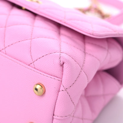 Chanel Caviar Quilted Mini Coco Chain Handle Flap Pink 9 of 12