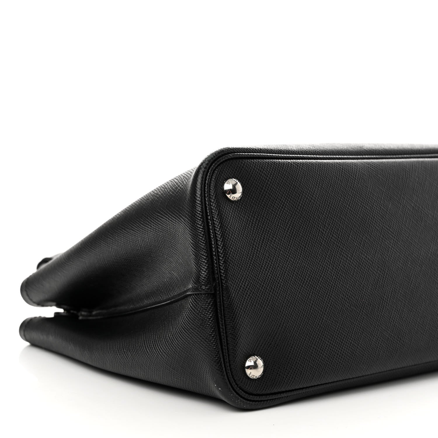 Prada Saffiano Cuir Large Double Bag Black Mughetto 8 of 17