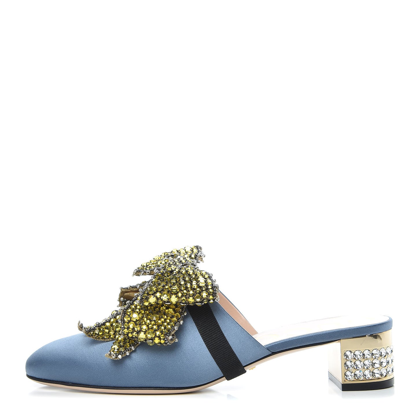 Silk Satin Crystal Embellished Bow Mules 39 Carta Zucchero
