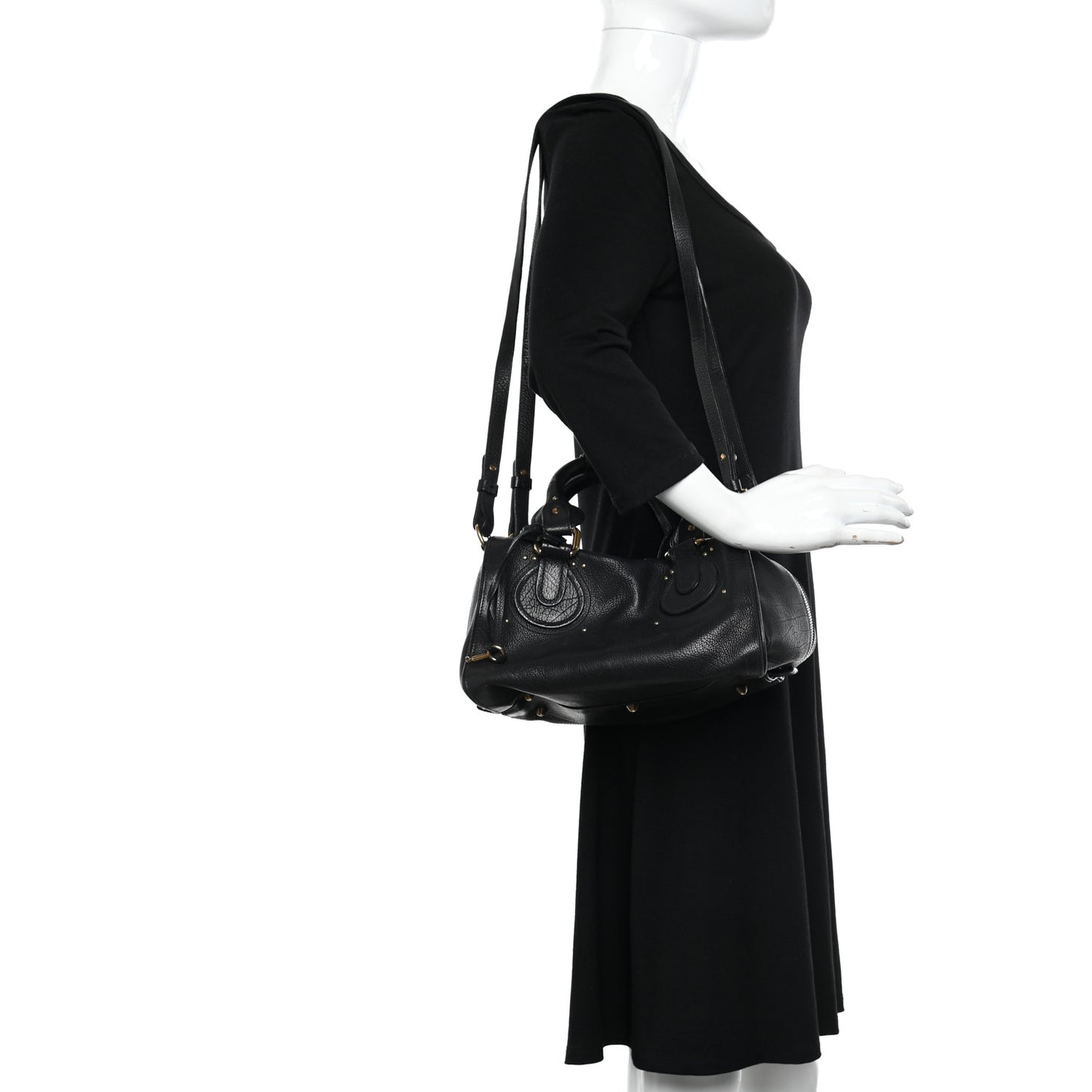 Calfskin Paddington Satchel Black