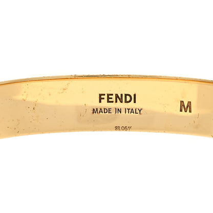 Fendi Brass Enamel FF Bracelet M Gold Black 3 of 7