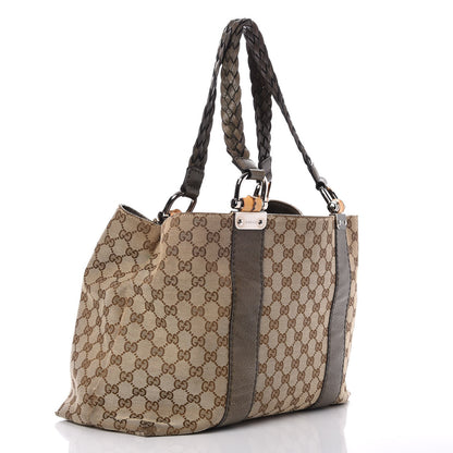 Gucci Monogram Bamboo Bar Medium Tote Olive 3 of 7