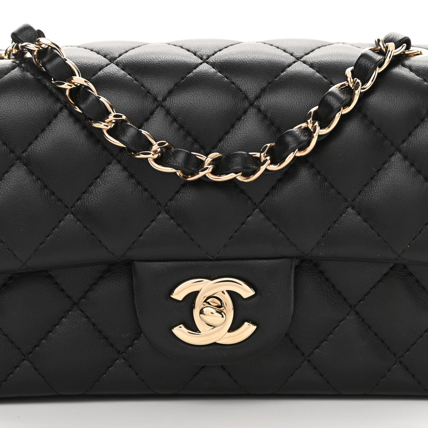 Chanel Lambskin Quilted Mini Rectangular Flap Black 8 of 16