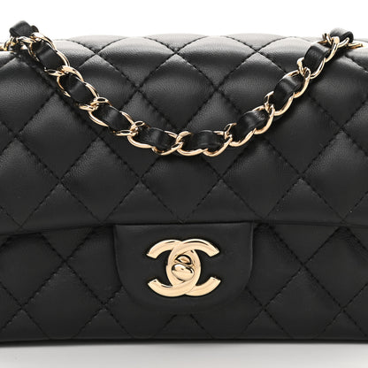 Chanel Lambskin Quilted Mini Rectangular Flap Black 8 of 16