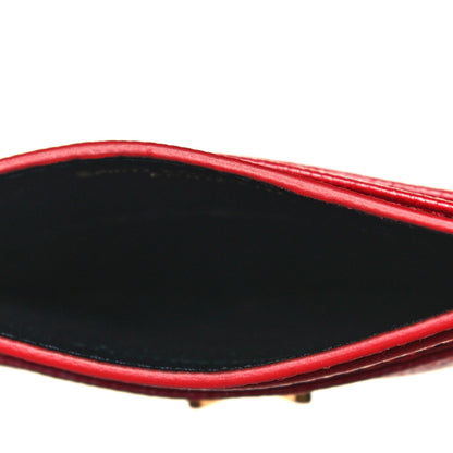 Saint Laurent Grain De Poudre Matelasse Chevron Monogram Credit Card Case Bandana Red 5 of 8