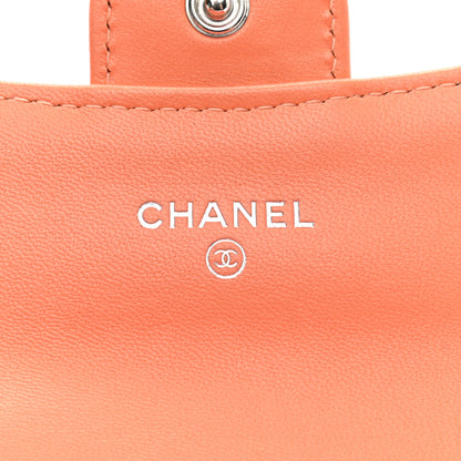 Chanel Lambskin Quilted Flap Card Holder Wallet Orange 6 of 8