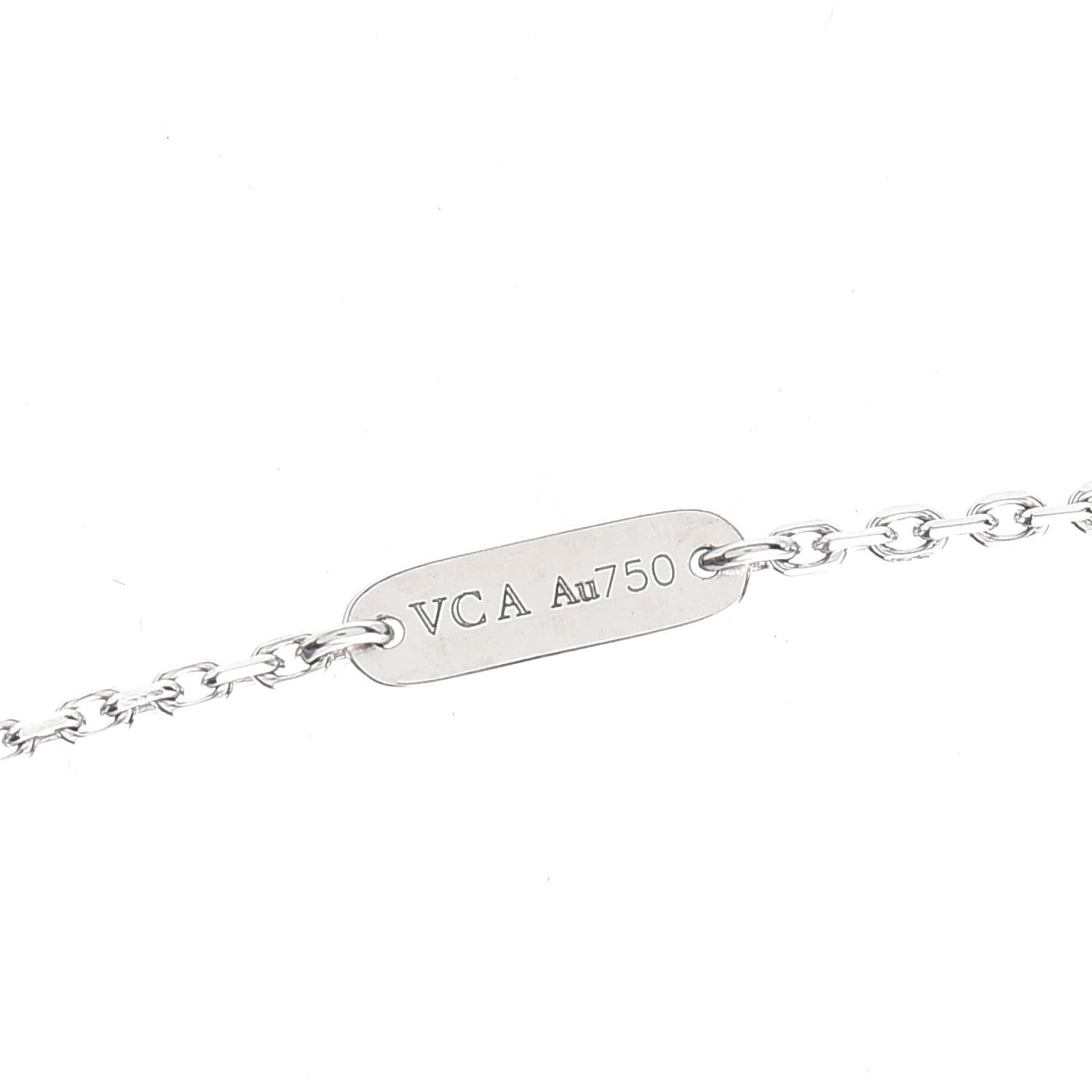 Van Cleef & Arpels 18K White Gold Mother of Pearl Vintage Alhambra Pendant Necklace 5 of 7