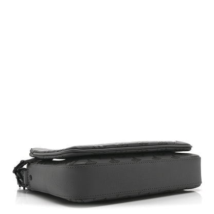 Louis Vuitton Calfskin Monogram Shadow Trio Messenger Anthracite Gray 4 of 11