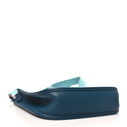 Hermes Taurillon Clemence Amazone Evelyne TPM Colvert Bleu Atoll 4 of 11