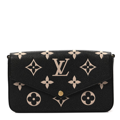Louis Vuitton Empreinte Monogram Giant Felicie Pochette Black Beige 1 of 6