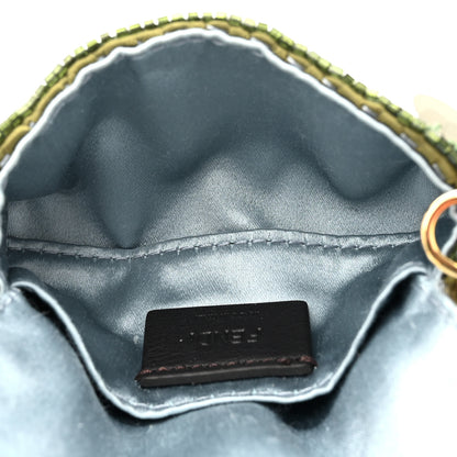 Fendi Sequin Paillettes Shiny Nappa Sex and the City Nano Maxi Buckle Baguette Charm Avocado 5 of 10